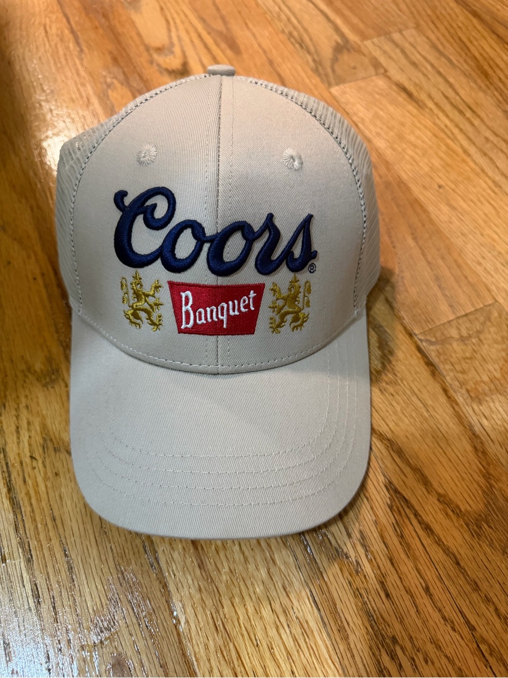 Coors Banquet Embroidered Trucker Hat in Light Gray